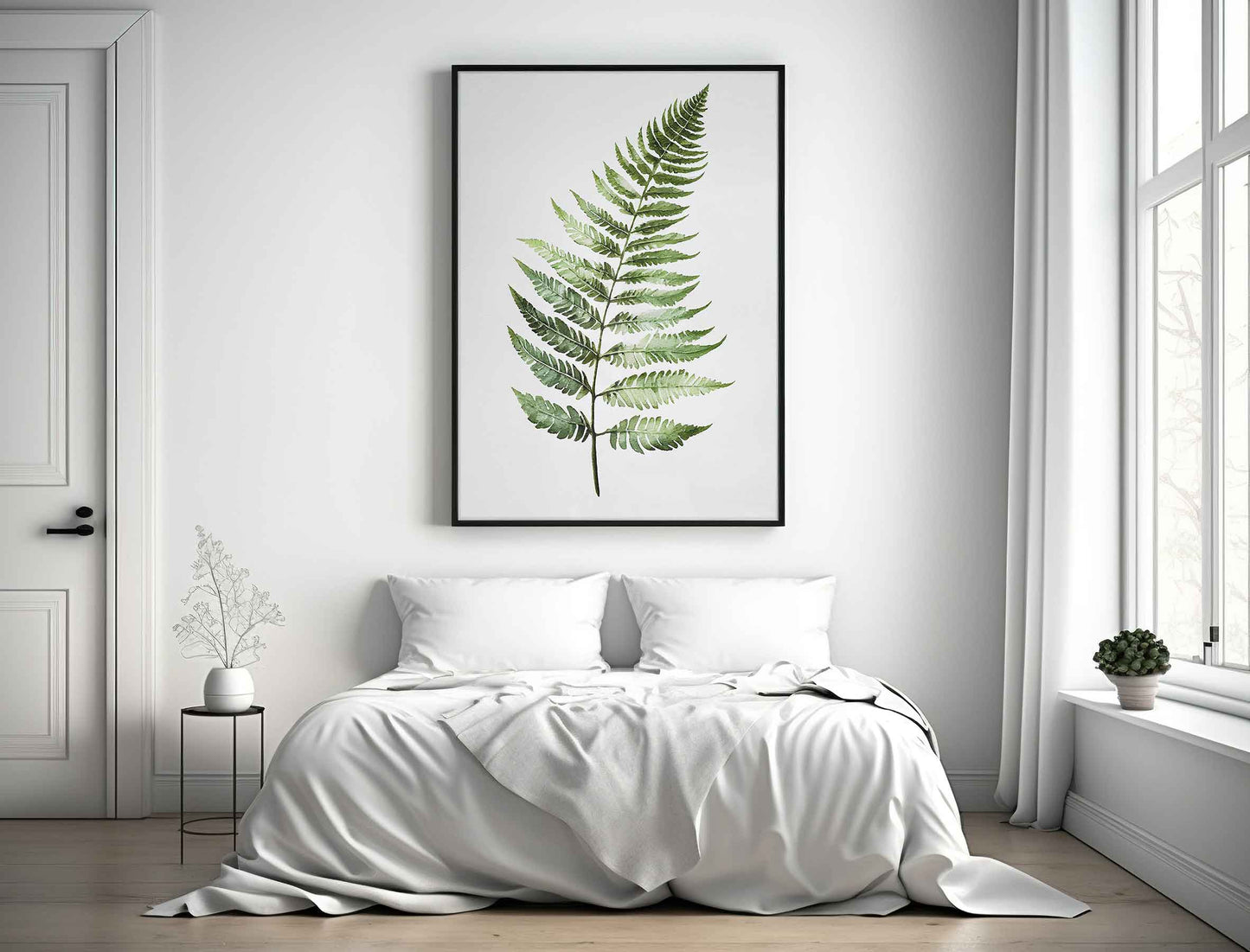 Framed Image of Tropical Fern Watercolour Wall Art Poster Print