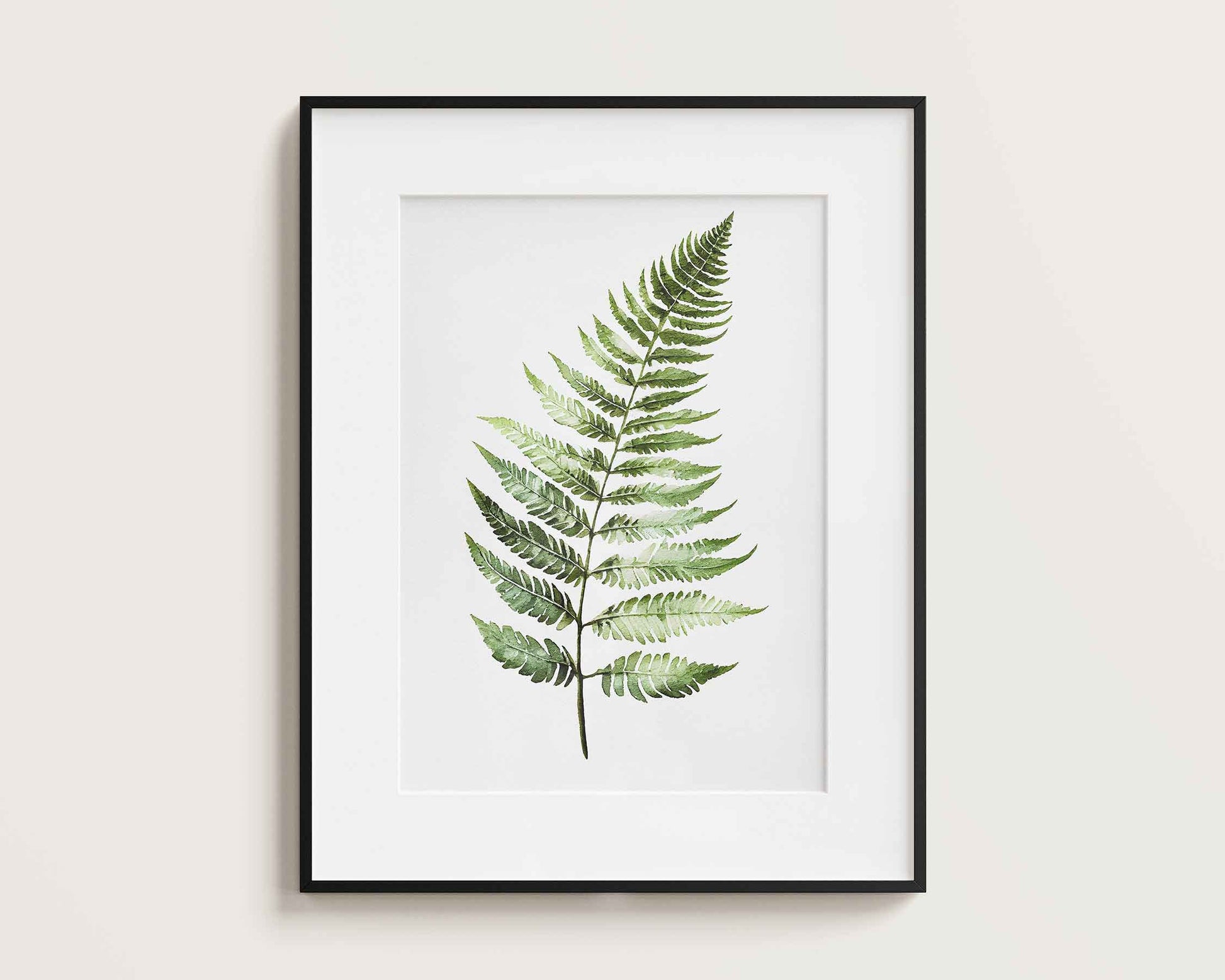 Framed Image of Tropical Fern Watercolour Wall Art Poster Print