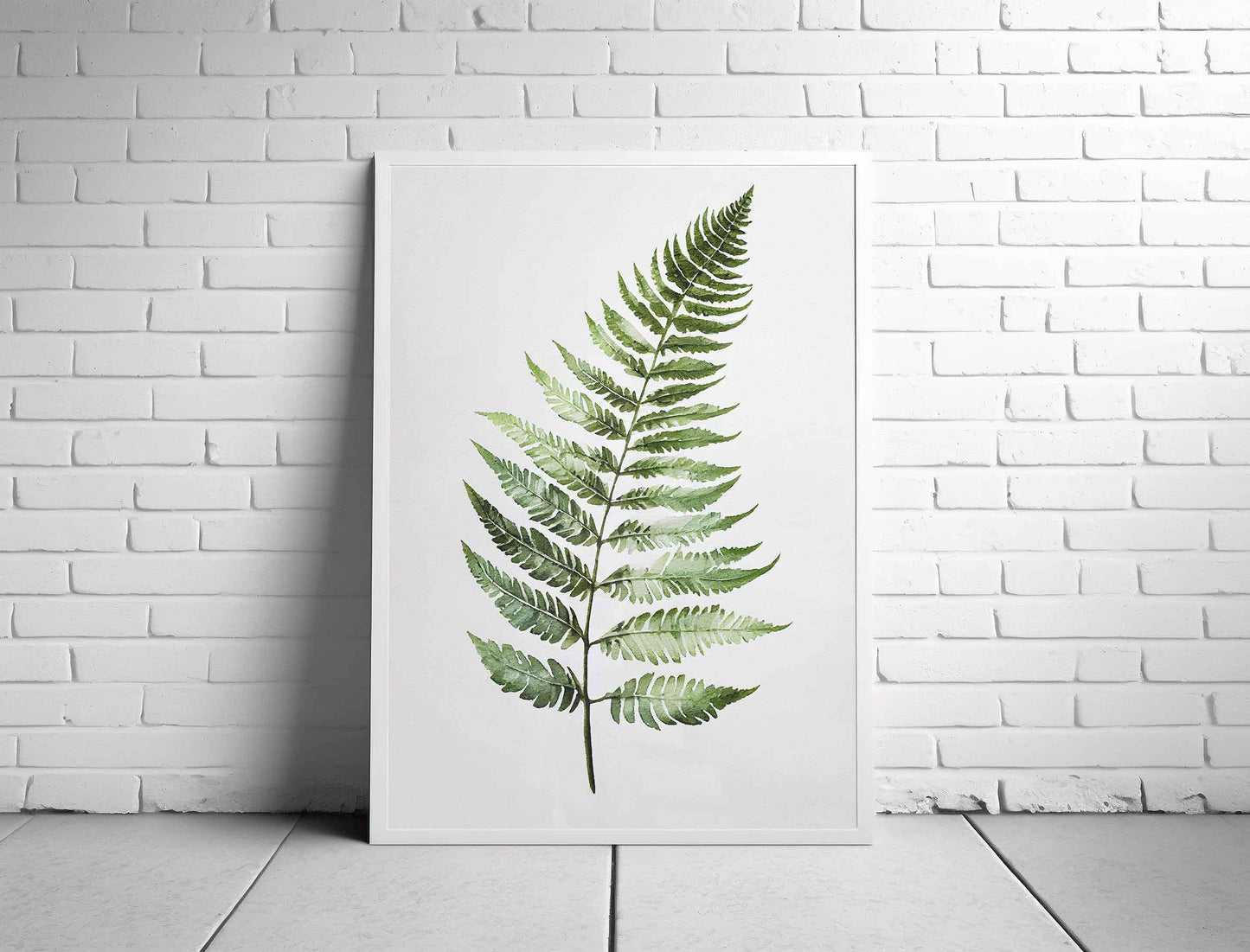 Framed Image of Tropical Fern Watercolour Wall Art Poster Print