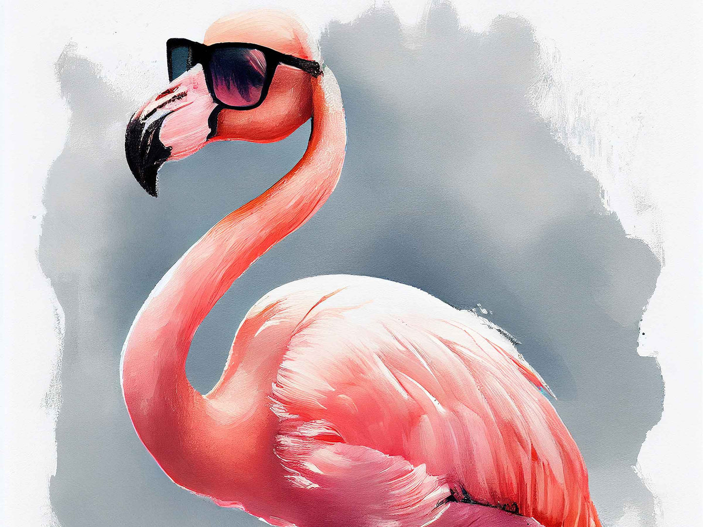 Framed Image of Stylish Pink Flamingo Watercolour Wall Art Poster Print