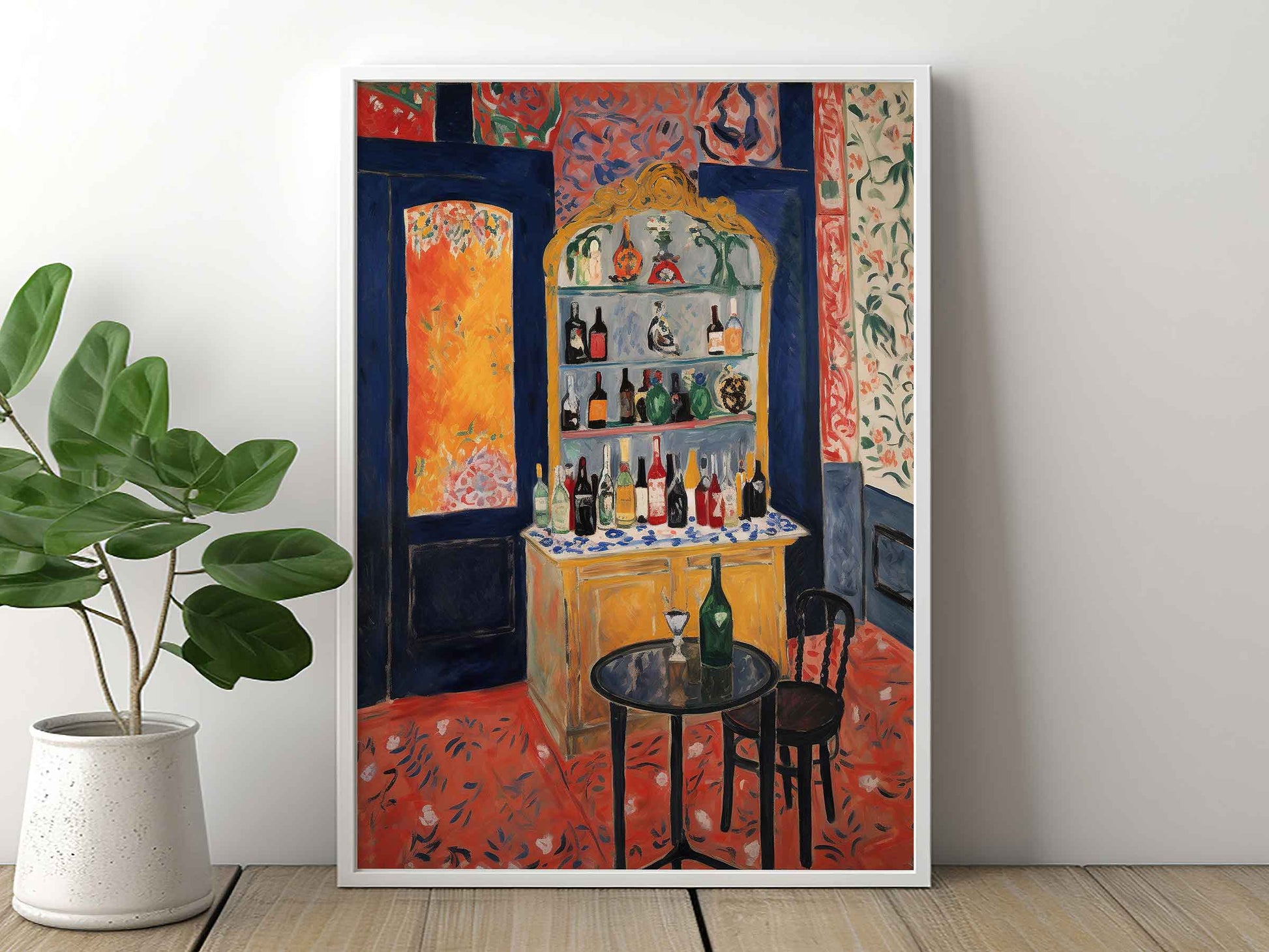 Framed Image of Matisse Style Wall Art Prints Terracotta & Orange Oil Paintings