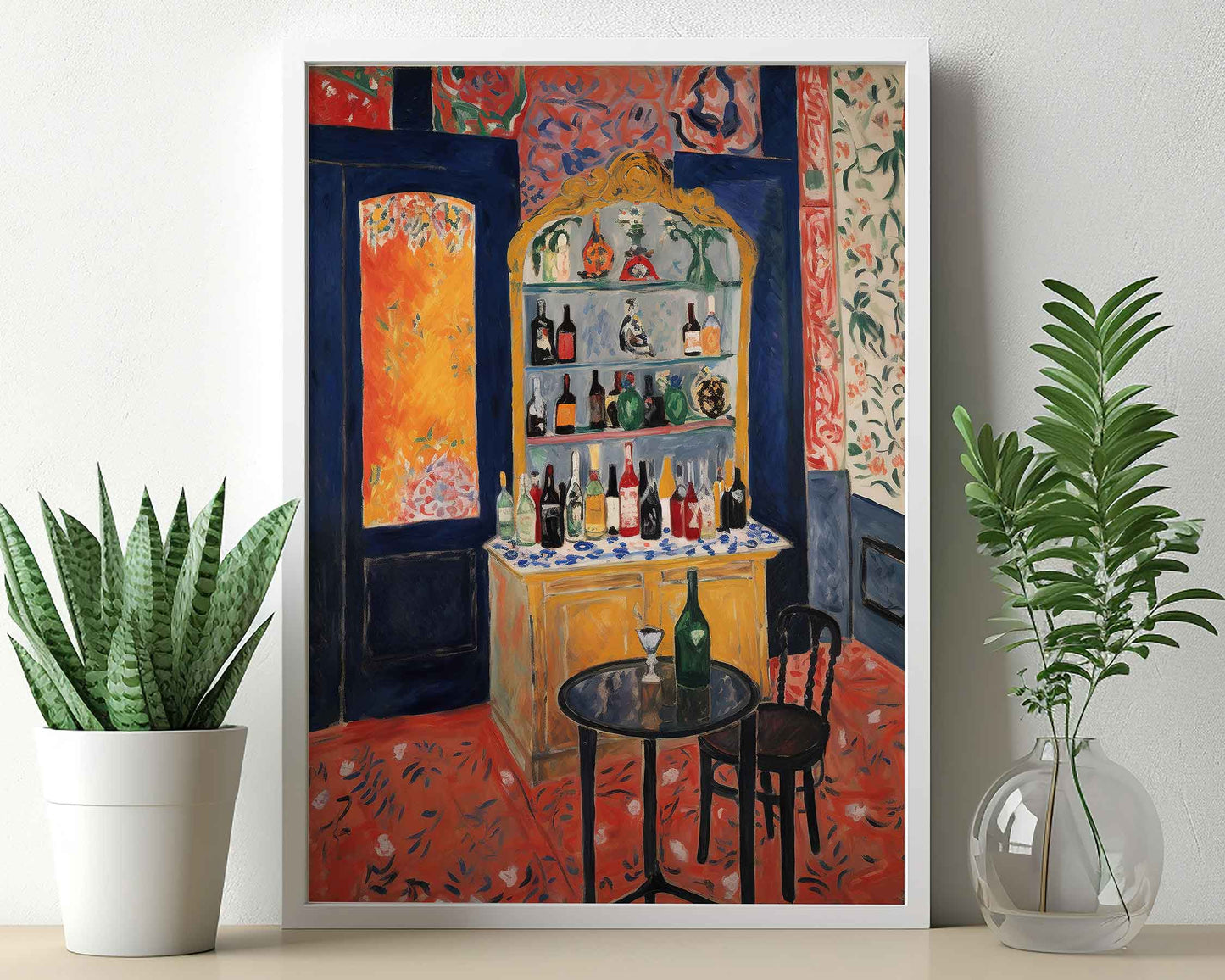 Framed Image of Matisse Style Wall Art Prints Terracotta & Orange Oil Paintings