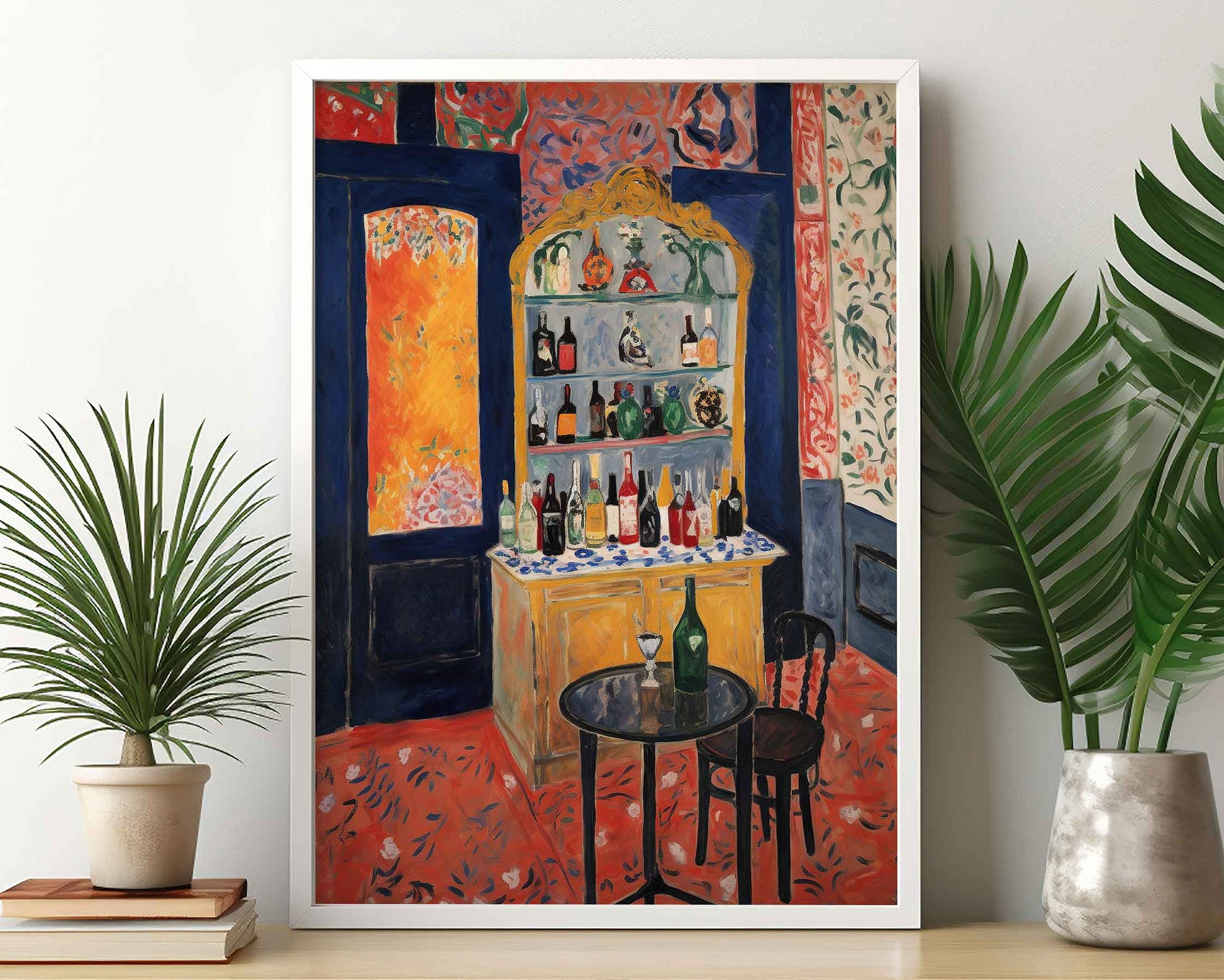 Framed Image of Matisse Style Wall Art Prints Terracotta & Orange Oil Paintings