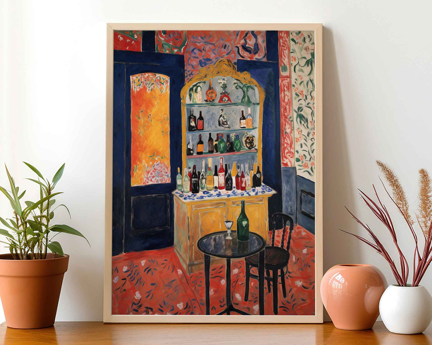 Framed Image of Matisse Style Wall Art Prints Terracotta & Orange Oil Paintings