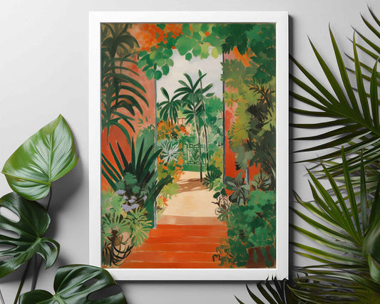 Framed Image of Matisse Style Wall Art Print Terracotta & Orange Oil Paintings