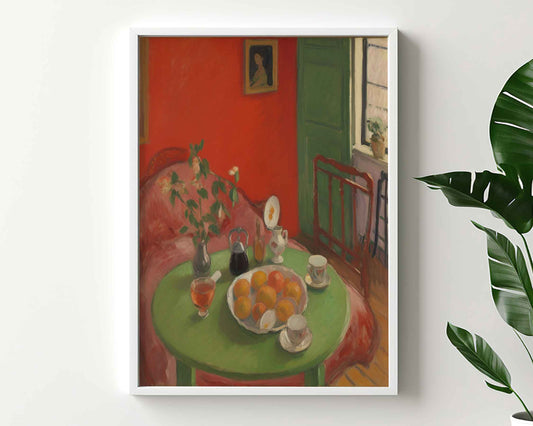 Framed Image of Matisse Style Wall Art Print  Orange & Terracotta Oil Paintings