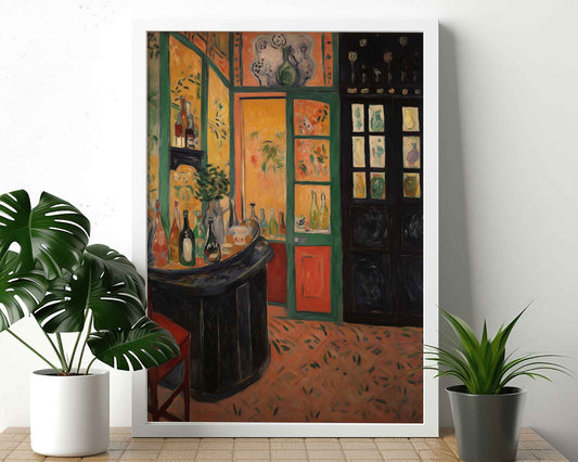 Framed Image of Matisse Style Art Wall Poster Prints Window & Garden Oil Paintings