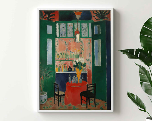 Framed Image of Matisse Style Wall Art Poster Prints Garden & Window Oil Paintings