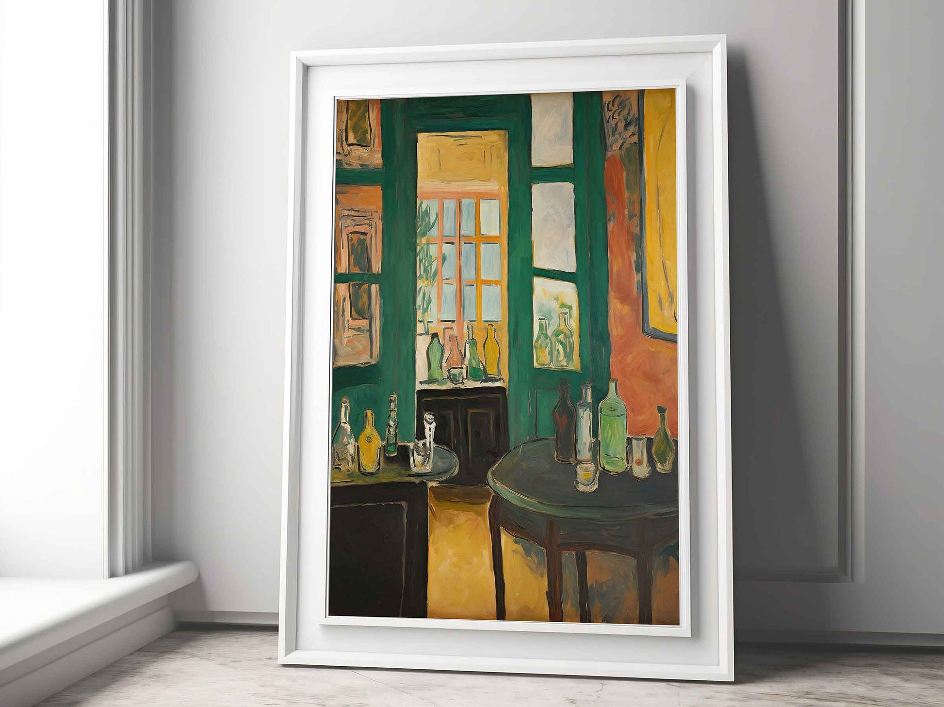 Framed Image of Matisse Style Art Wall Poster Prints Garden & Window Oil Paintings