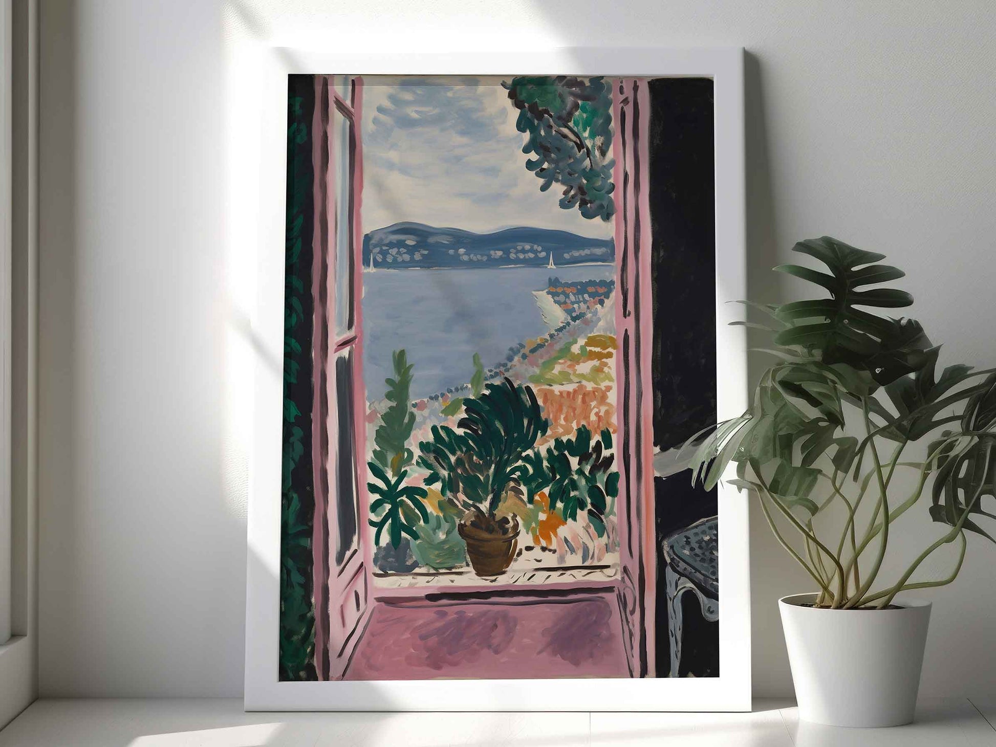 Framed Image of Matisse Style Art Wall Print Posters Garden & Window Oil Paintings