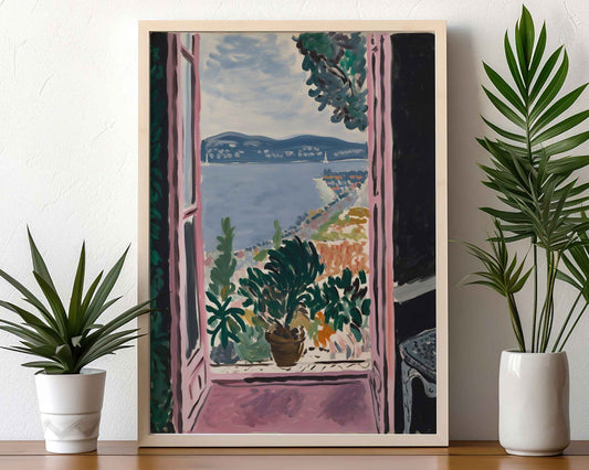 Framed Image of Matisse Style Art Wall Print Posters Garden & Window Oil Paintings