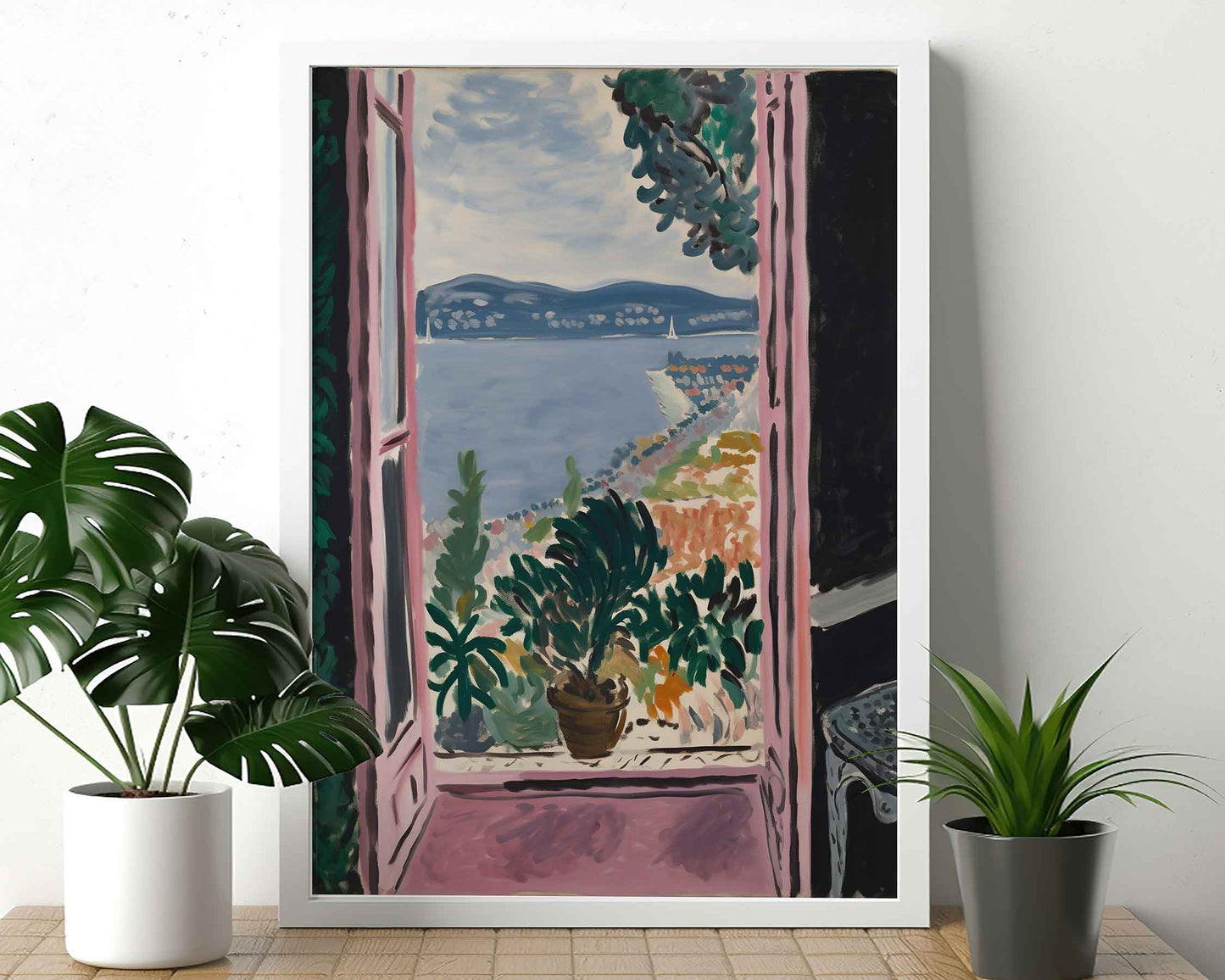 Framed Image of Matisse Style Art Wall Print Posters Garden & Window Oil Paintings