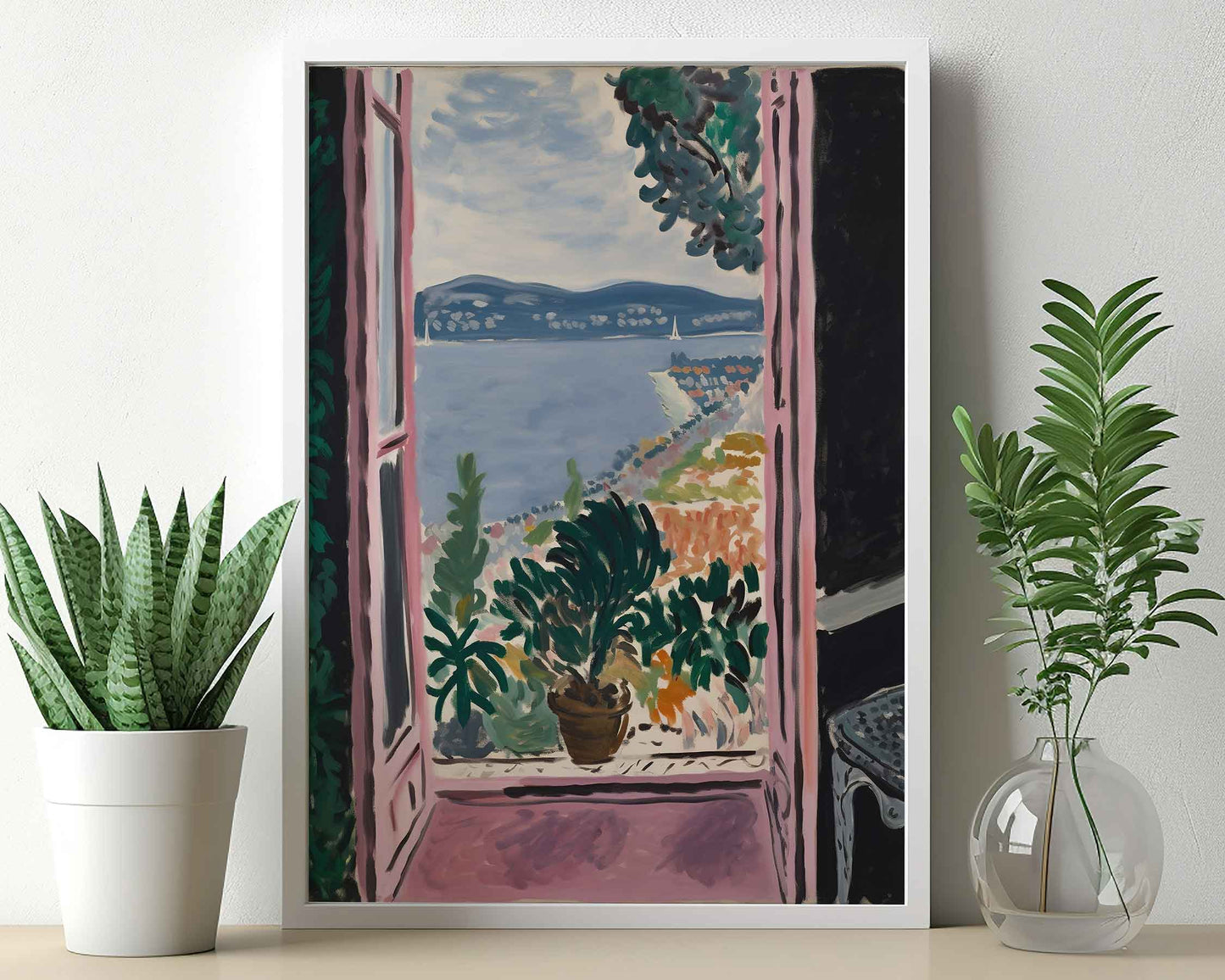 Framed Image of Matisse Style Art Wall Print Posters Garden & Window Oil Paintings