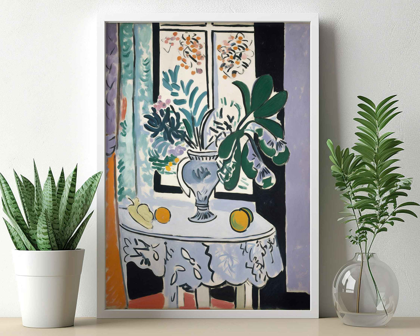 Framed Image of Matisse Style Wall Art Garden & Window Themed Posters Prints