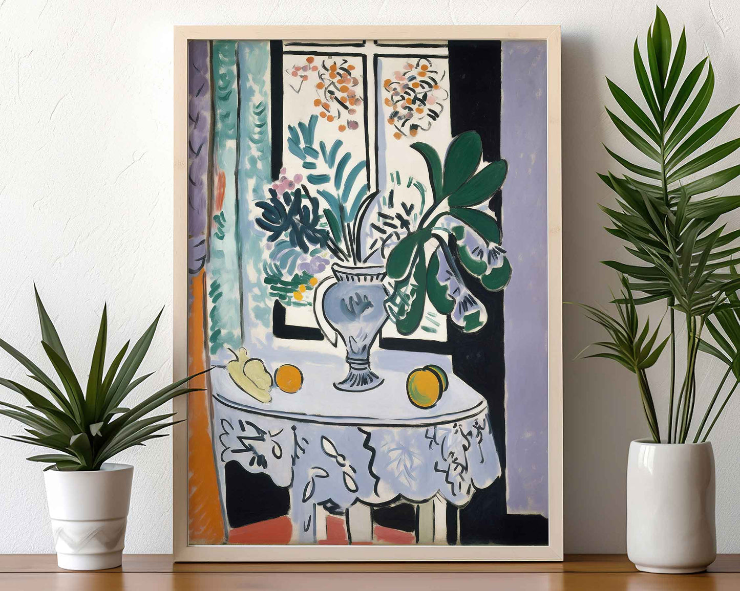 Framed Image of Matisse Style Wall Art Garden & Window Themed Posters Prints