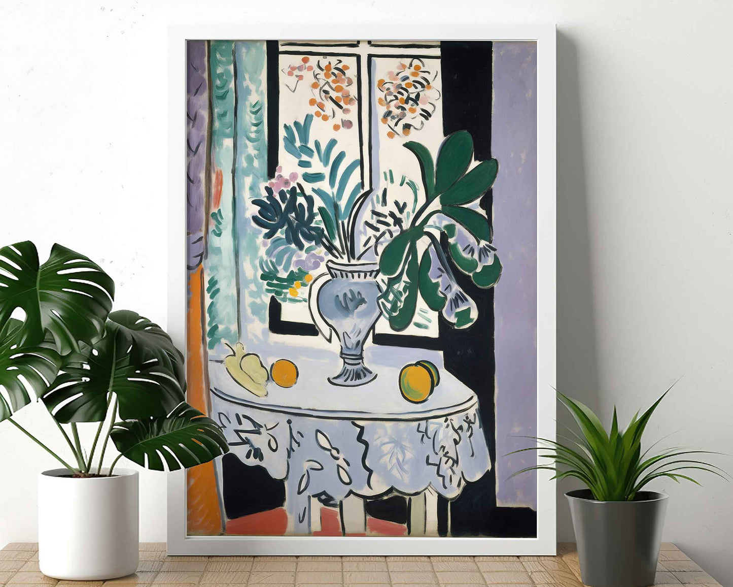 Framed Image of Matisse Style Wall Art Garden & Window Themed Posters Prints