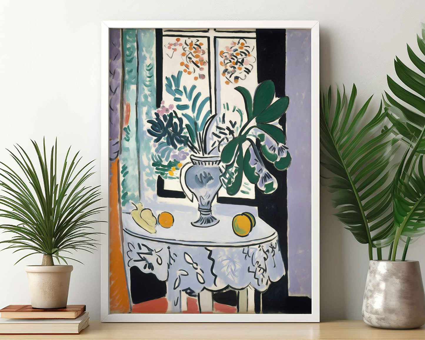 Framed Image of Matisse Style Wall Art Garden & Window Themed Posters Prints