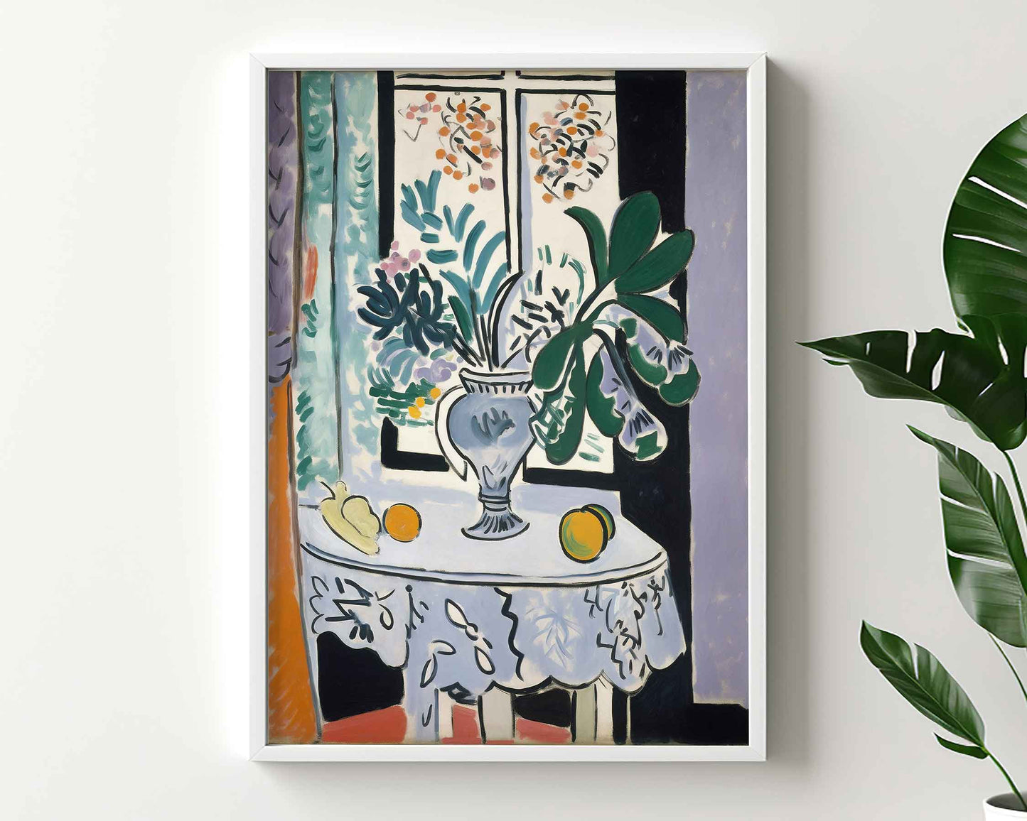 Framed Image of Matisse Style Wall Art Garden & Window Themed Posters Prints