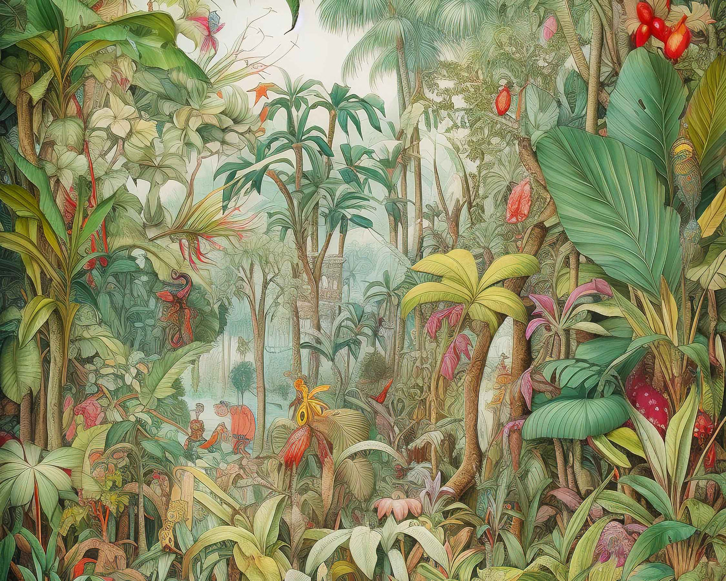 Framed Image of Vintage Jungle Victorian Botanical Wall Art, Maximalist Prints