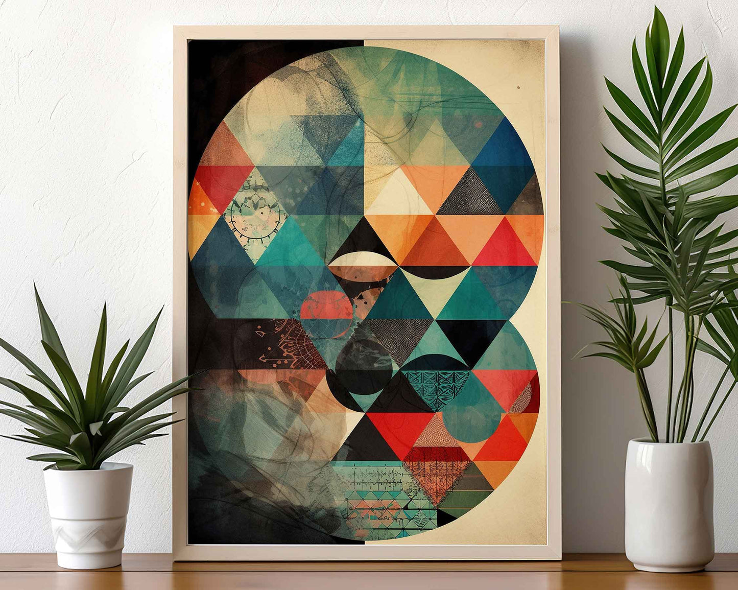 Framed Image of Boho Abstract Tribal Aztec Geometric Style Wall Art Poster Prints