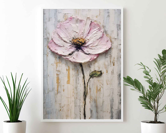 Framed Image of Colourful Flowers Palette Thick Impasto Oil Painting Wall Art Prints