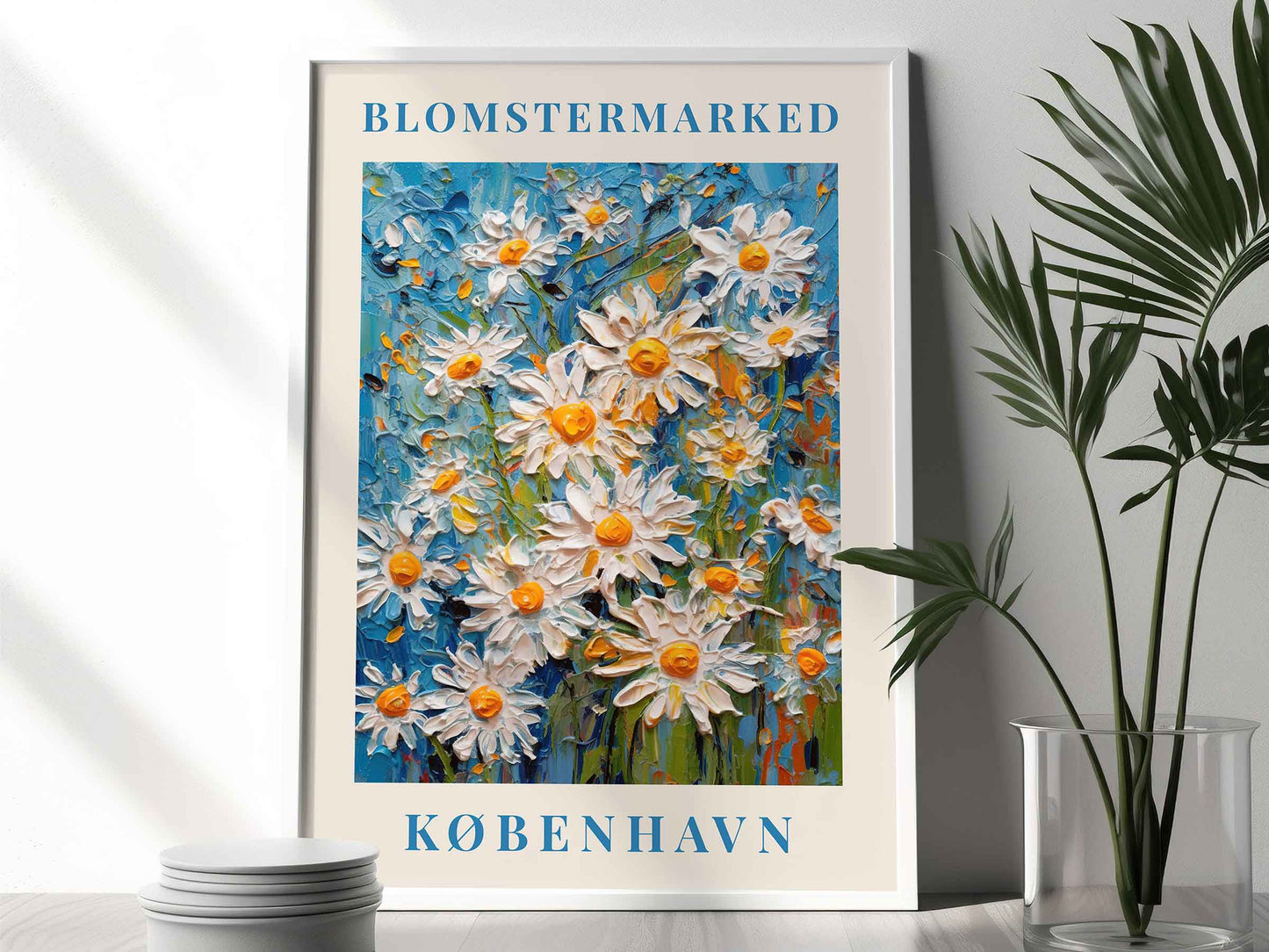 Framed Image of Copenhagen Flower Market Prints Vintage Botanical Boho Painting Wall Art Posters