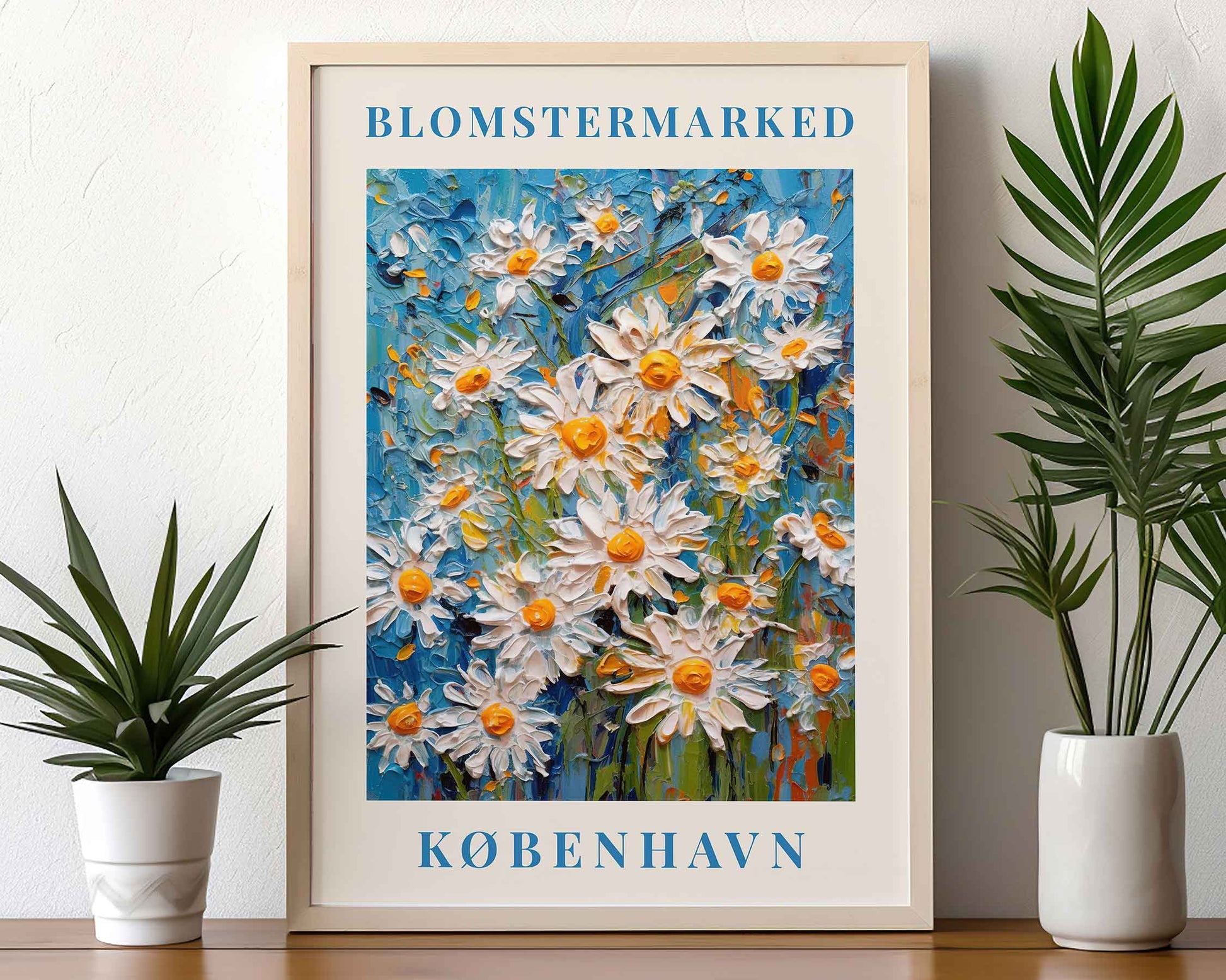 Framed Image of Copenhagen Flower Market Prints Vintage Botanical Boho Painting Wall Art Posters