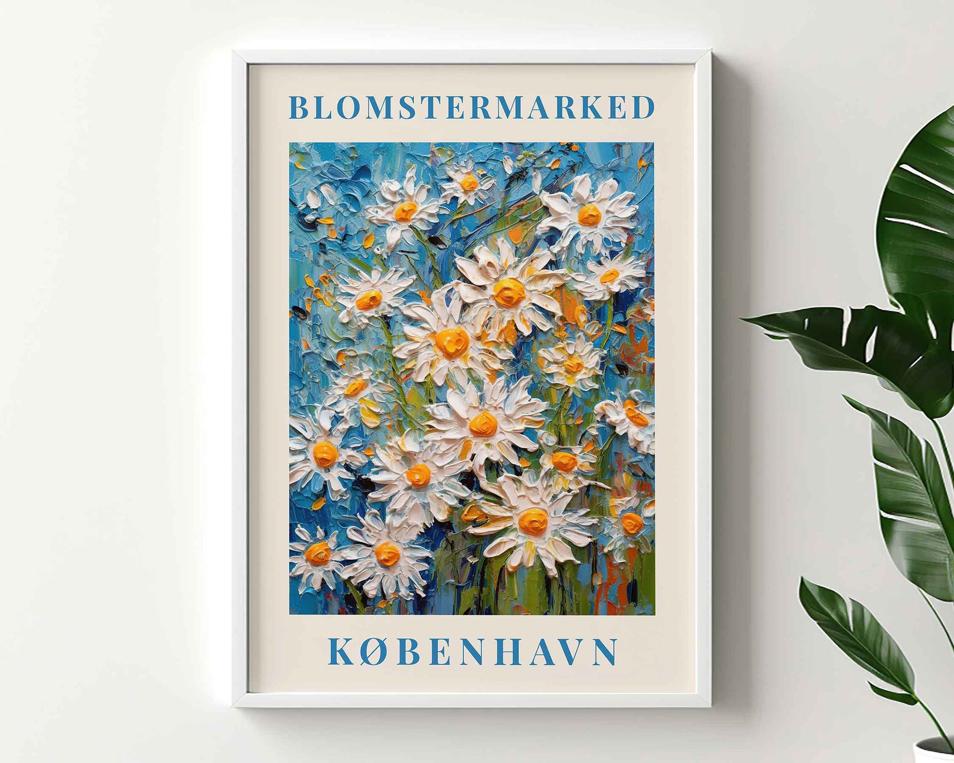 Framed Image of Copenhagen Flower Market Prints Vintage Botanical Boho Painting Wall Art Posters