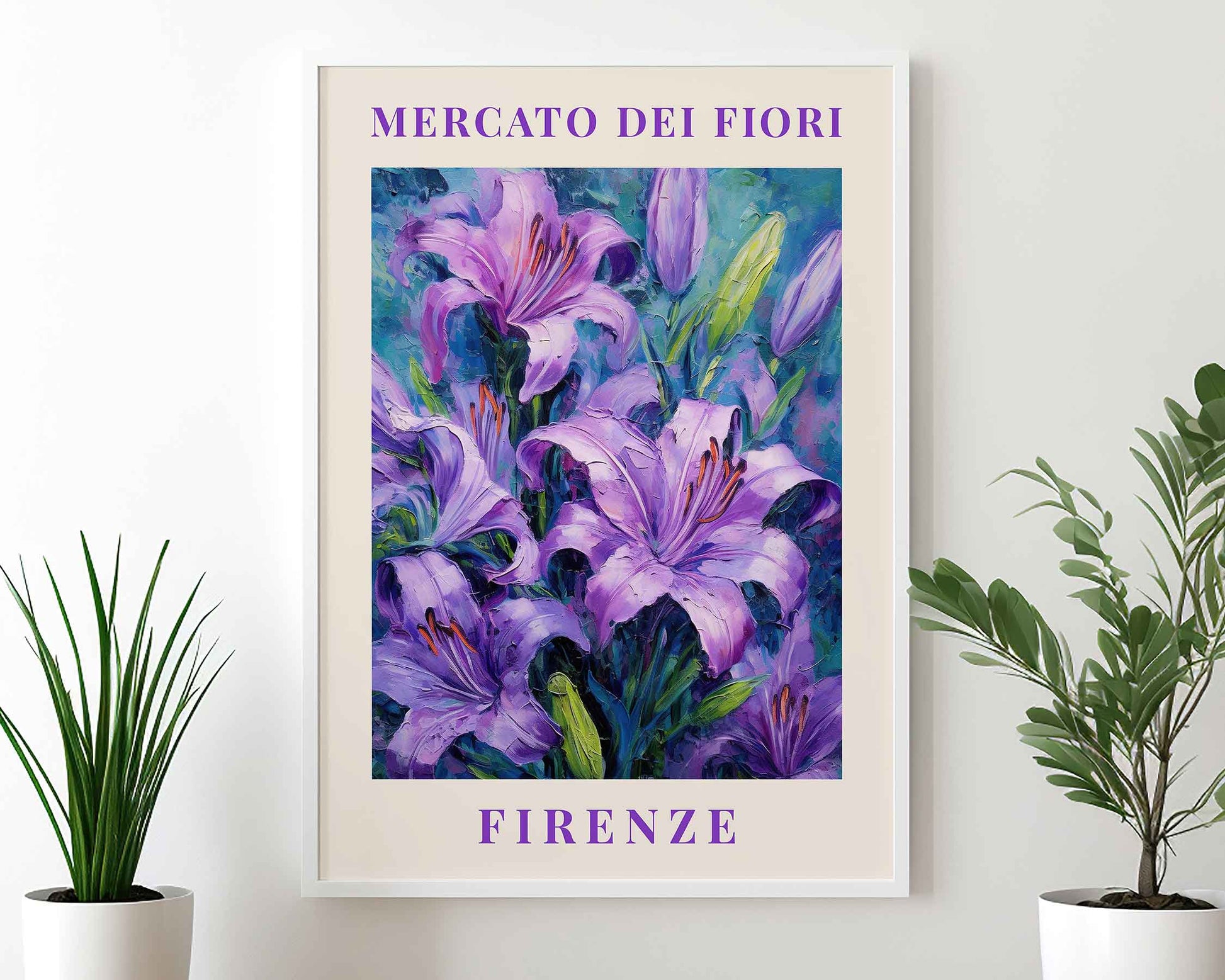 Framed Image of Florence Flower Market Prints Botanical Vintage Boho Painting Wall Art Posters