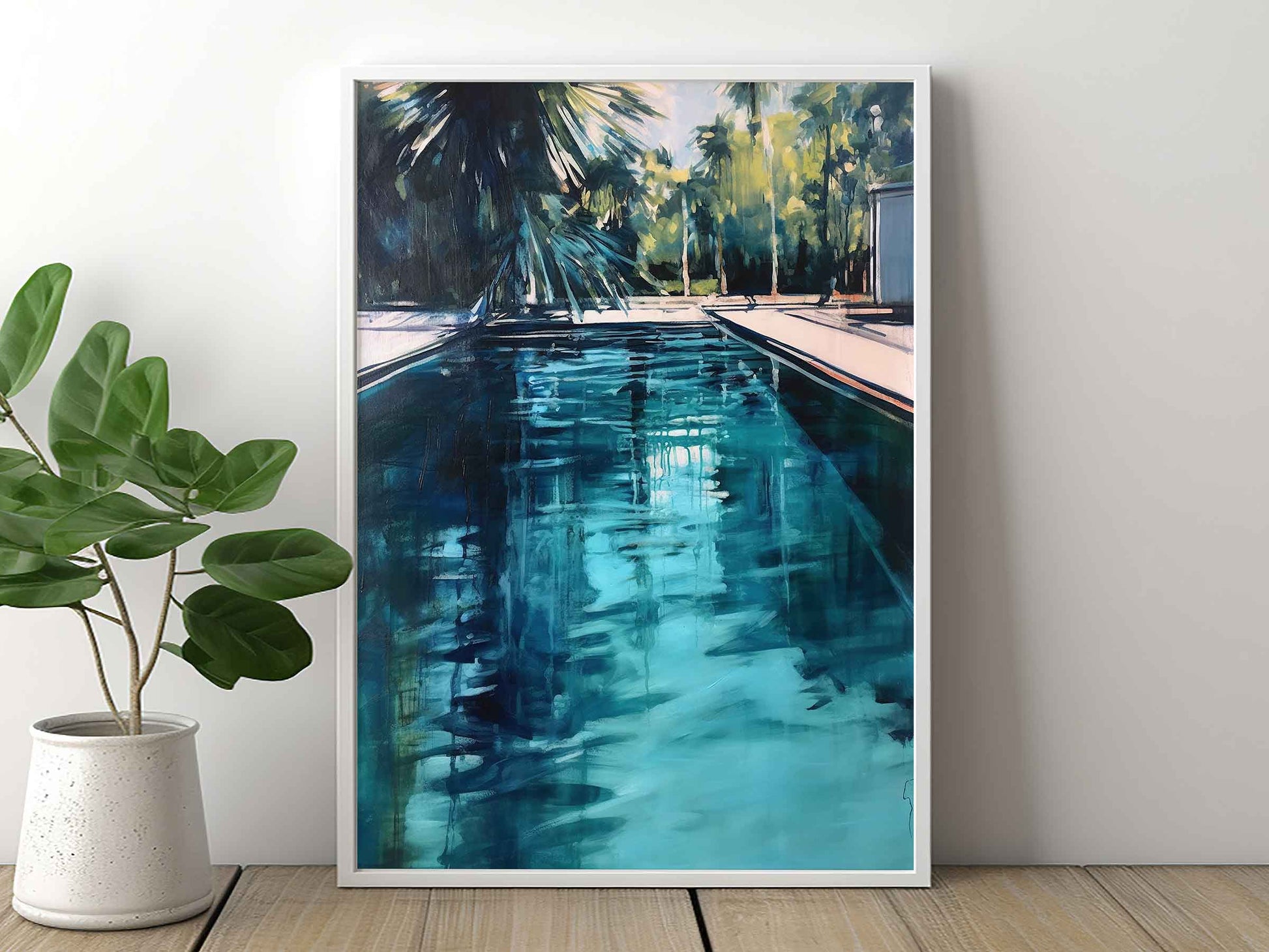 Framed Image of Abstract Water Reflections and Swimming Pool Wall Art Prints