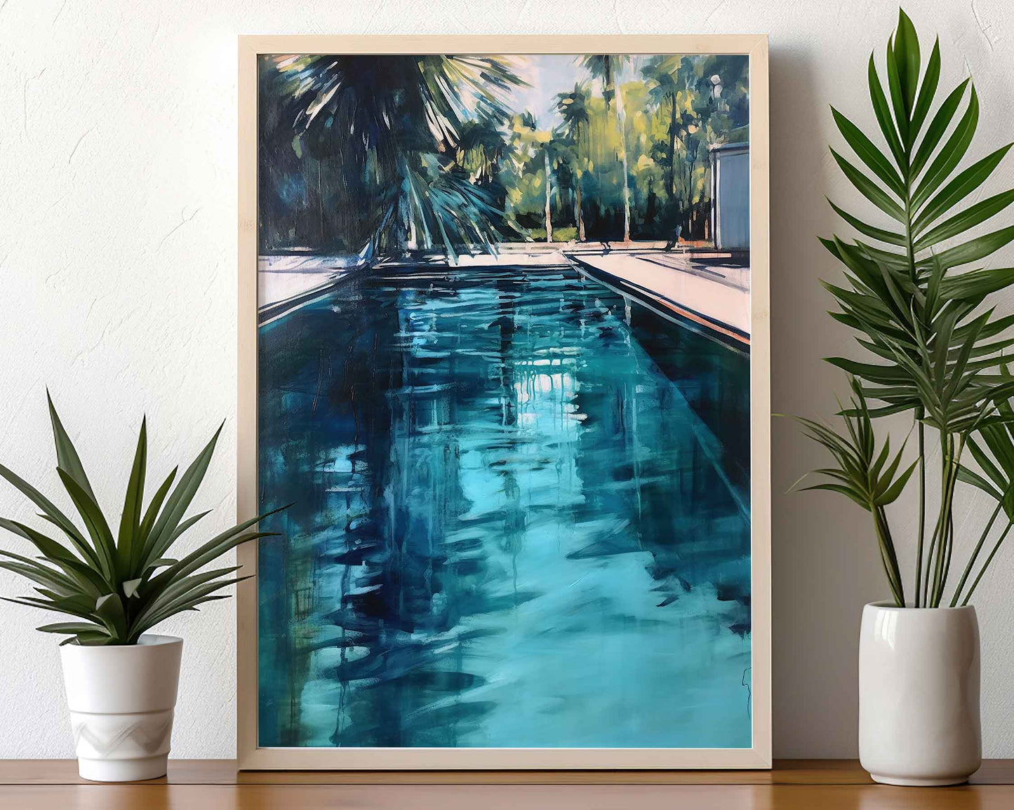 Framed Image of Abstract Water Reflections and Swimming Pool Wall Art Prints