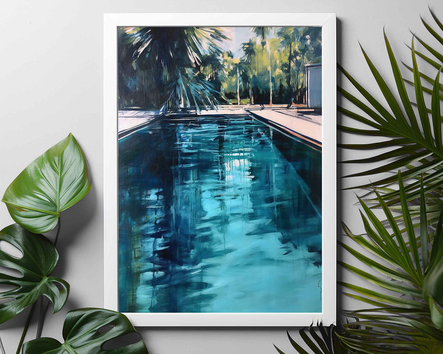 Framed Image of Abstract Water Reflections and Swimming Pool Wall Art Prints