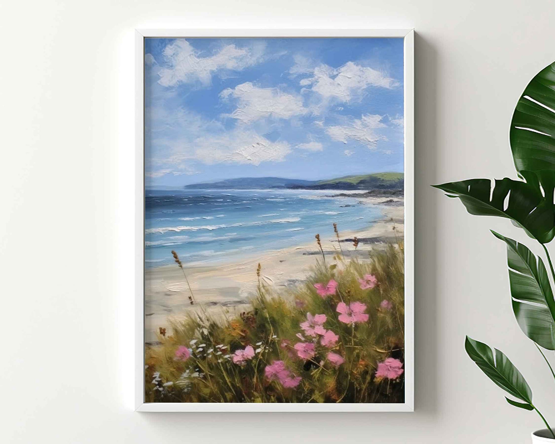 Framed Image of Boho Beach and Coastal Ocean Surf Abstract Nature Wall Art Prints