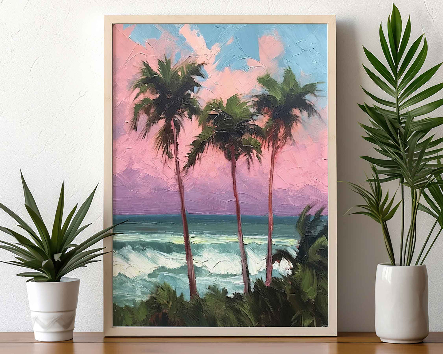 Framed Image of Boho Beach and Nature Coastal Ocean Surf Abstract Wall Art Prints