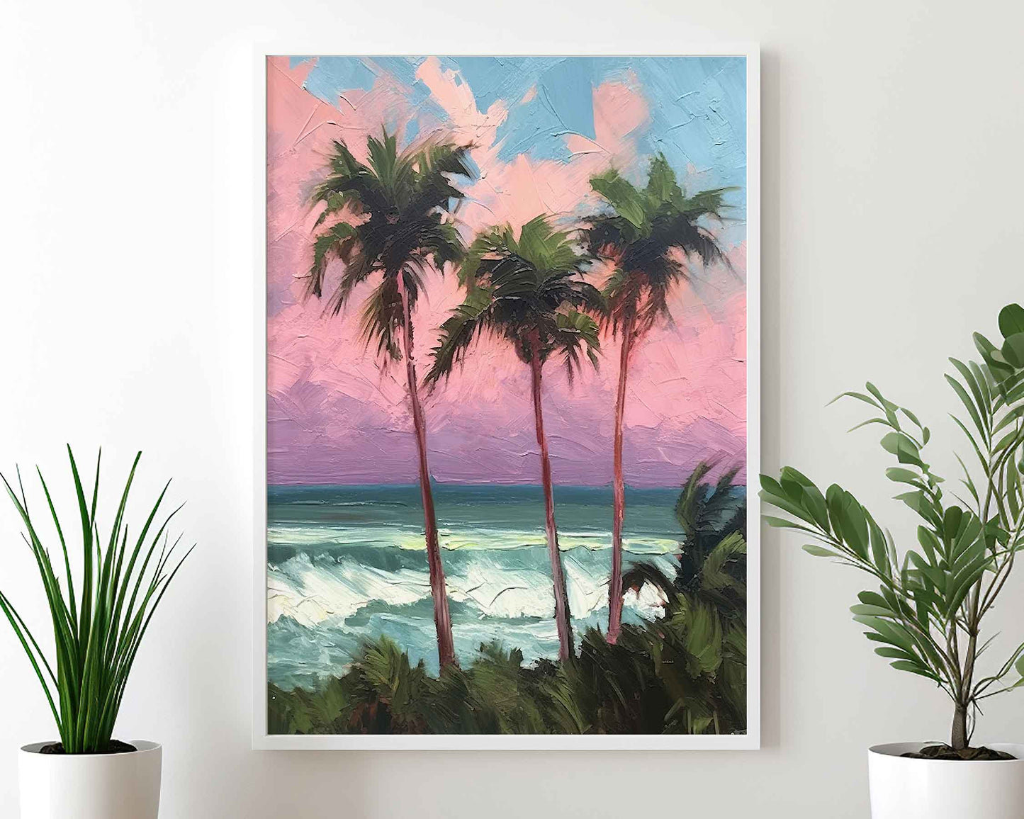 Framed Image of Boho Beach and Nature Coastal Ocean Surf Abstract Wall Art Prints