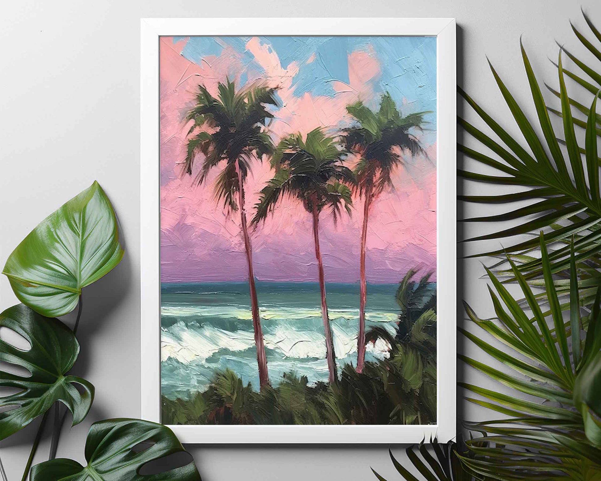 Framed Image of Boho Beach and Nature Coastal Ocean Surf Abstract Wall Art Prints