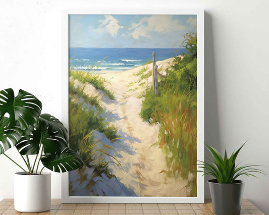 Framed Image of Boho Beach and Nature Surf Coastal Ocean Abstract Wall Art Prints