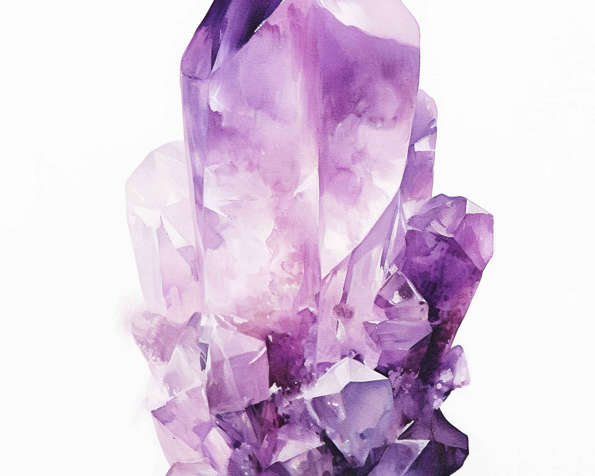 Framed Image of Amethyst Gemstone Affirmations Spiritual Crystal Manifestation Wall Art Prints