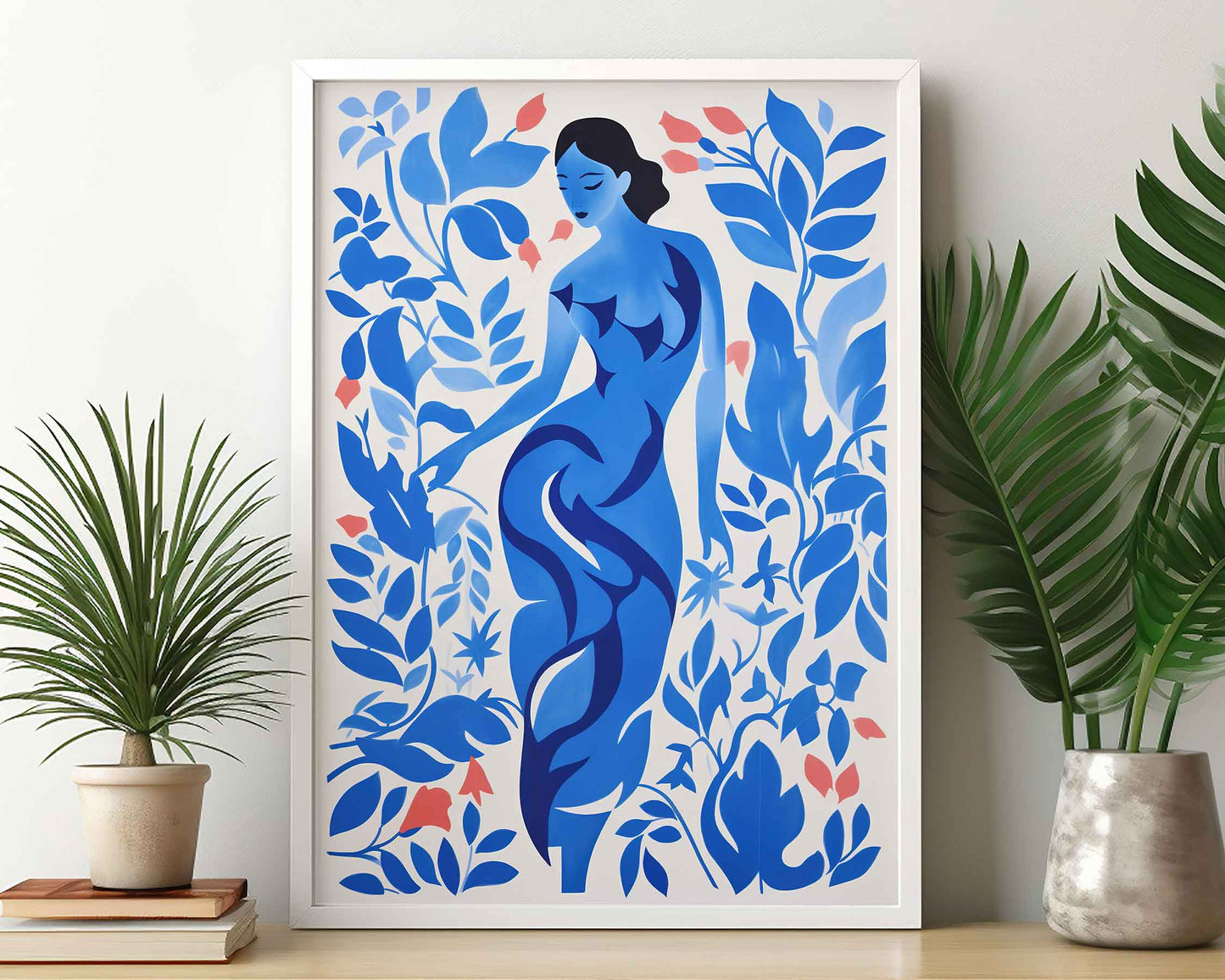 Framed Image of Matisse Wall Poster Style Print Blue Art Themed Oil Paintings