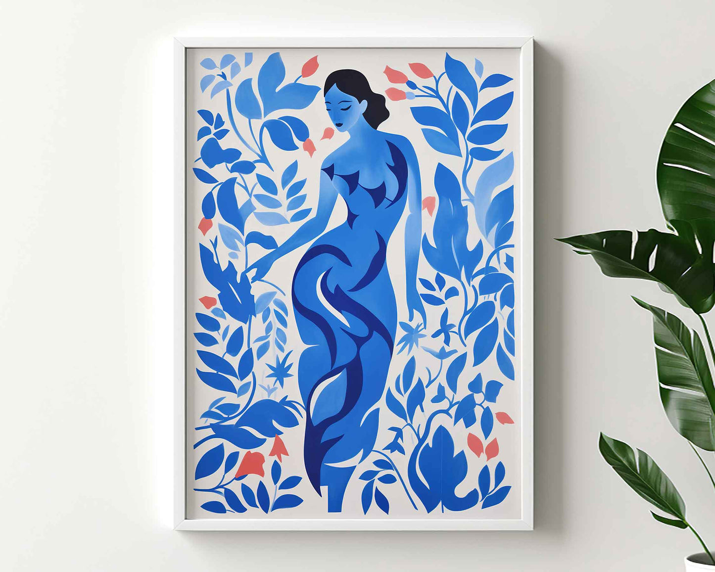 Framed Image of Matisse Wall Poster Style Print Blue Art Themed Oil Paintings