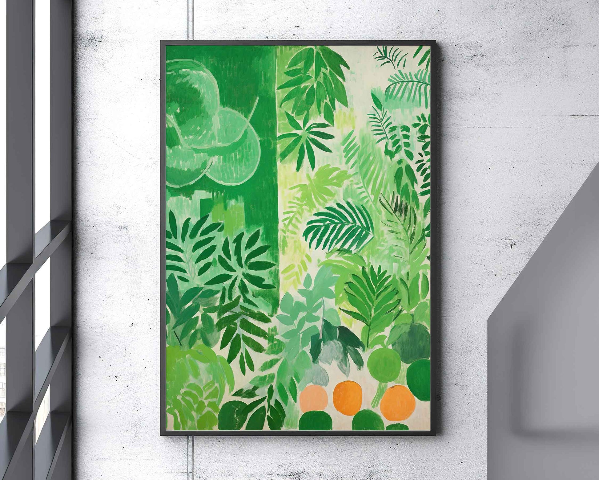 Framed Image of Matisse Wall Art Style Print Poster Green Themed Oil Paintings