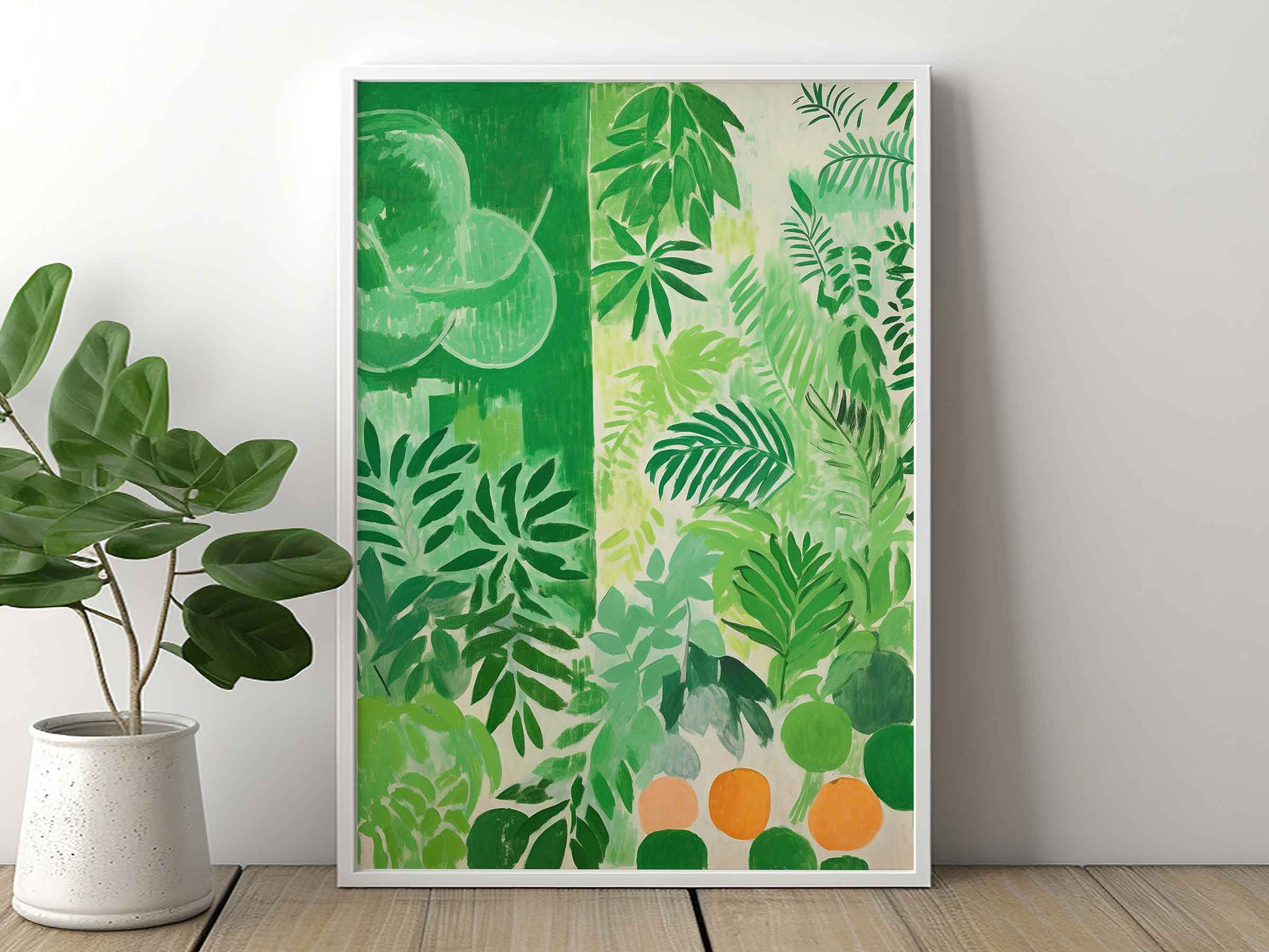 Framed Image of Matisse Wall Art Style Print Poster Green Themed Oil Paintings