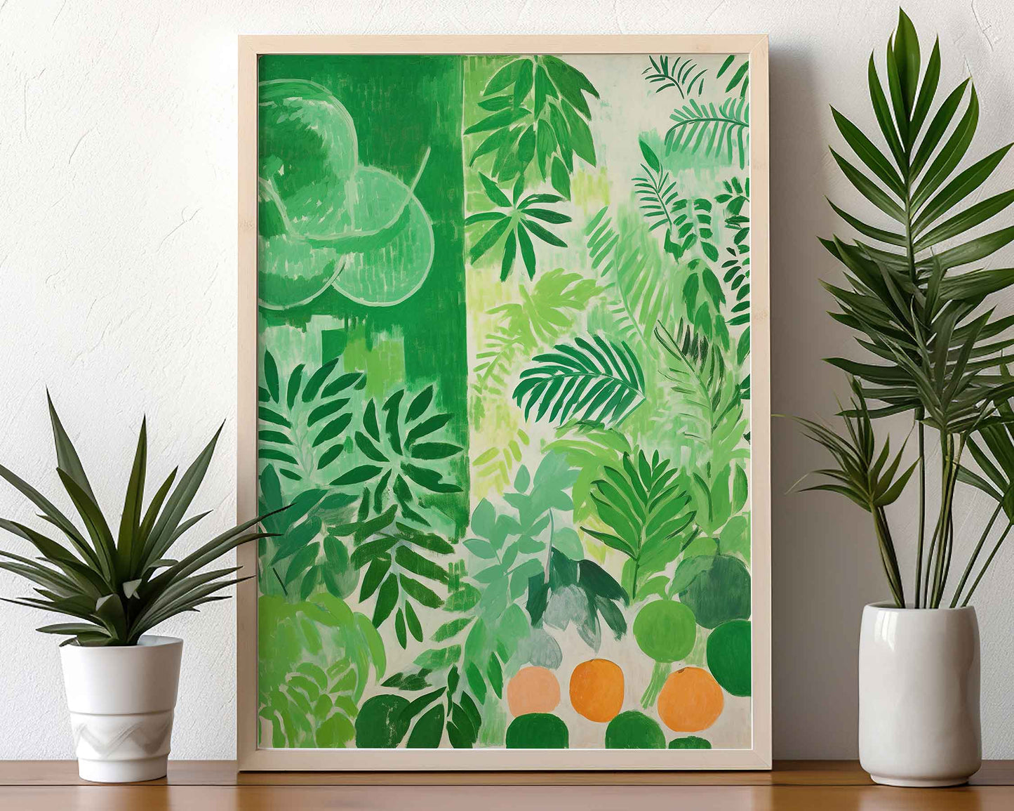 Framed Image of Matisse Wall Art Style Print Poster Green Themed Oil Paintings