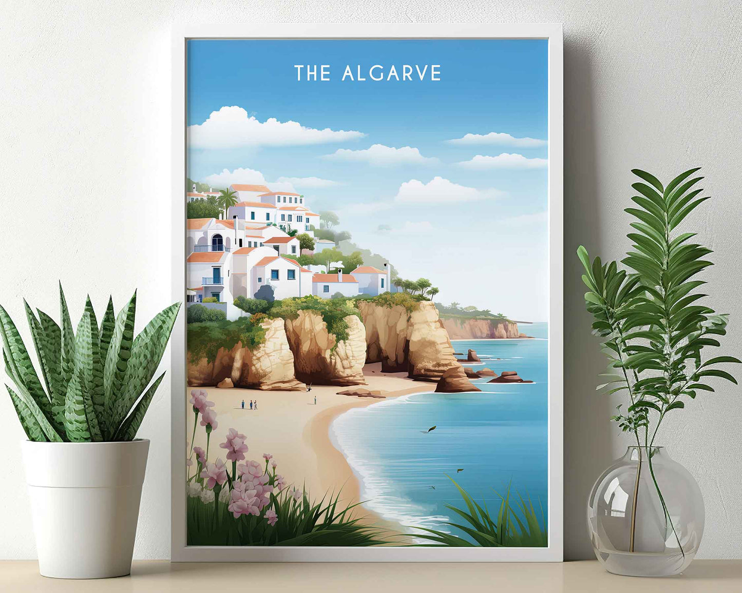 Framed Image of Algarve Portugal Travel Posters Wall Art Illustration Prints