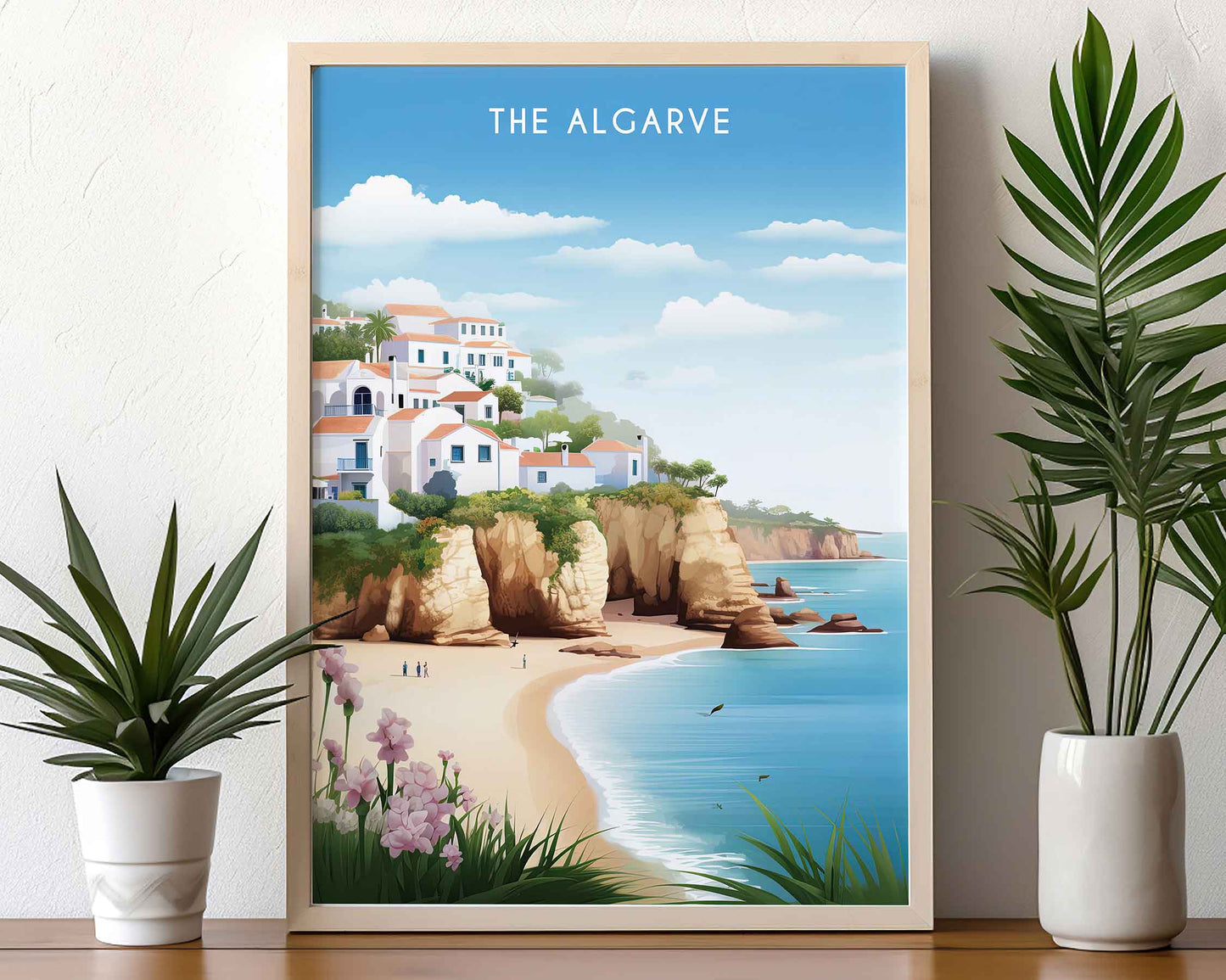 Framed Image of Algarve Portugal Travel Posters Wall Art Illustration Prints