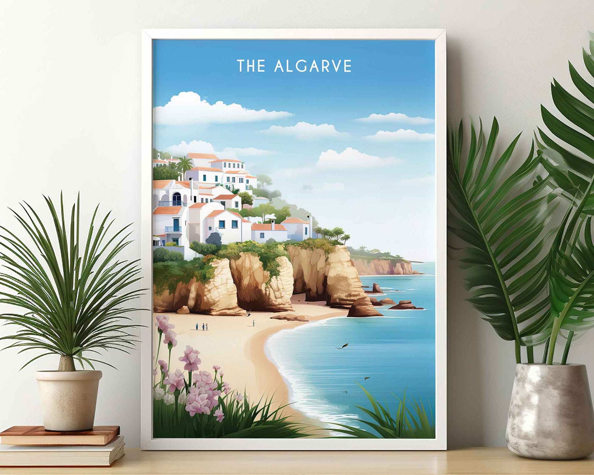 Framed Image of Algarve Portugal Travel Posters Wall Art Illustration Prints