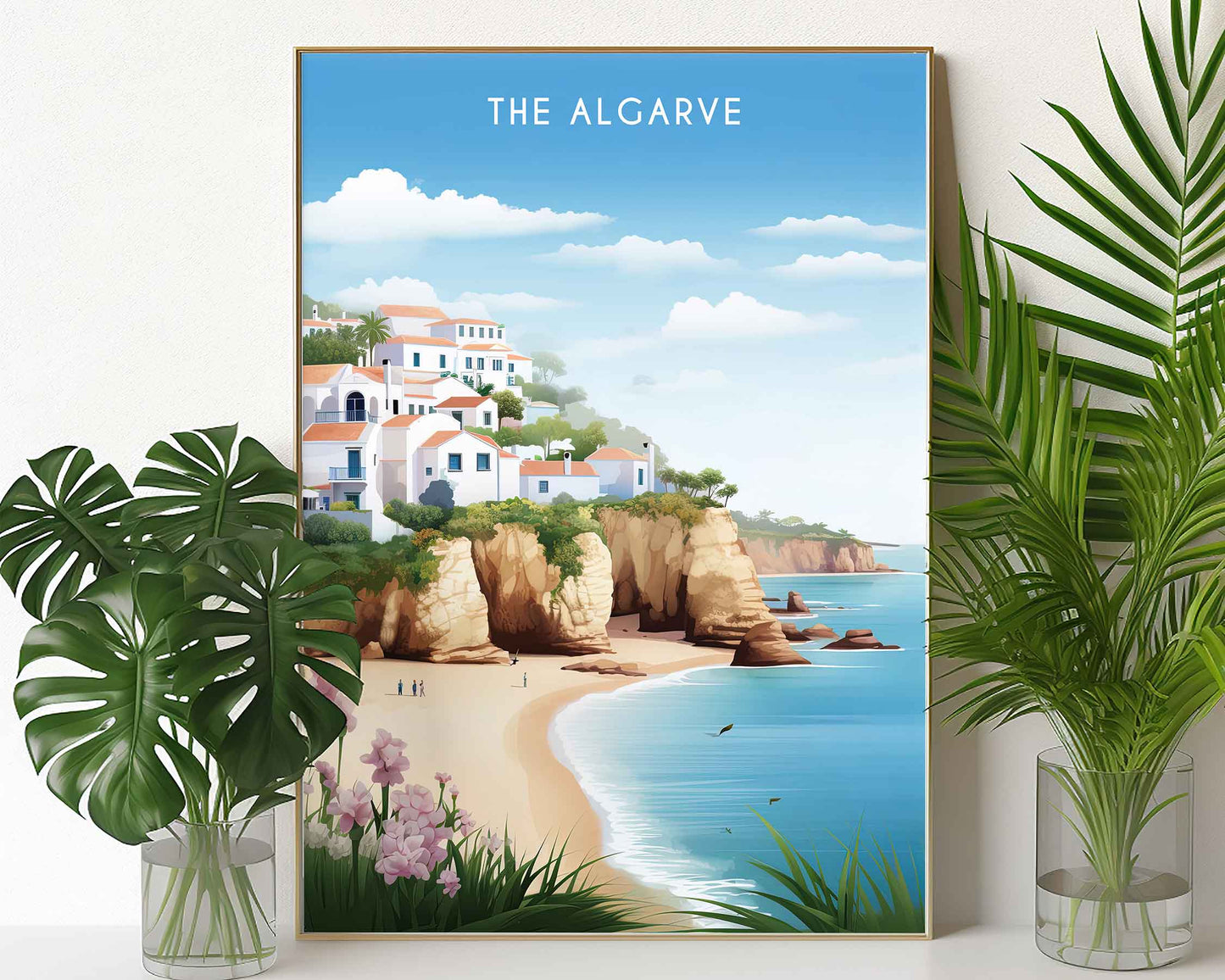 Framed Image of Algarve Portugal Travel Posters Wall Art Illustration Prints